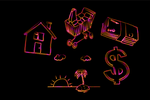 Neon Financial Symbols Transparent Background - Download Free Stock Videos Pikwizard.com
