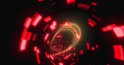 Hypnotic Glowing Light Tunnel in Fast Motion Abstract Design