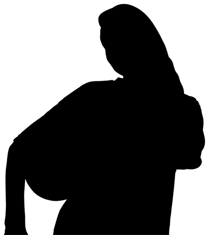 Transparent woman's silhouette holding ball in sports pose