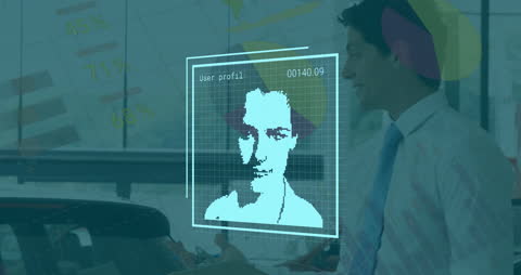 Data Processing Animation with Business Professional in Modern Office