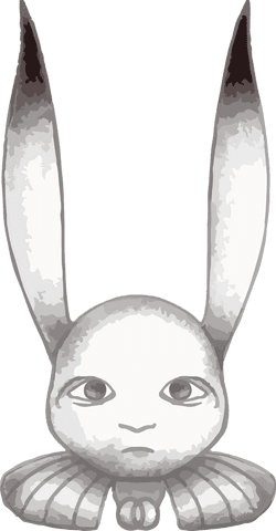 grayscale rabbit character illustration with elongated features - Download Free Stock Videos Pikwizard.com