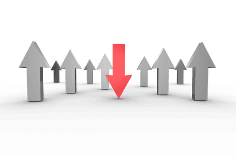 red arrow pointing down amidst gray arrows on transparent background - Download Free Stock Videos Pikwizard.com