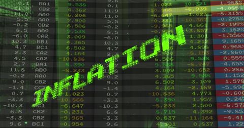 Digital Financial Data with Inflation Text Overlay - Download Free Stock Images Pikwizard.com