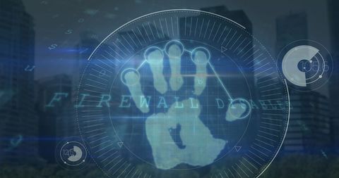 Futuristic Digital Handprint Verification Technology Concept