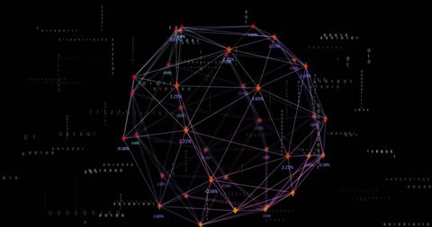 Futuristic Digital Sphere with Data Streams on Black Background - Download Free Stock Images Pikwizard.com