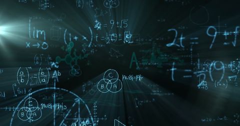 Abstract Mathematical Equations on Black Background Illumination - Download Free Stock Images Pikwizard.com