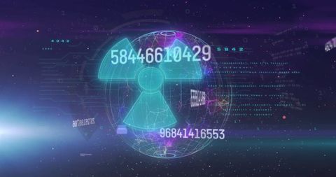 Global Data Processing with Radiation Symbol on Digital Interface - Download Free Stock Images Pikwizard.com