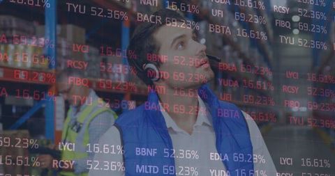 Warehouse Operative Analyzing Global Financial Data