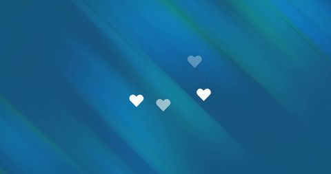 Abstract Blue Teal Gradient with Heart Icons Floating Mid Air