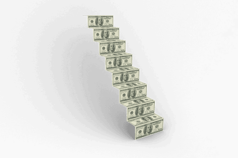 Money Stairs Illustration on Transparent Background Economy Concept