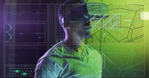Data Analytics: IT Engineer Using Virtual Reality for Complex Analyzing - Download Free Stock Images Pikwizard.com