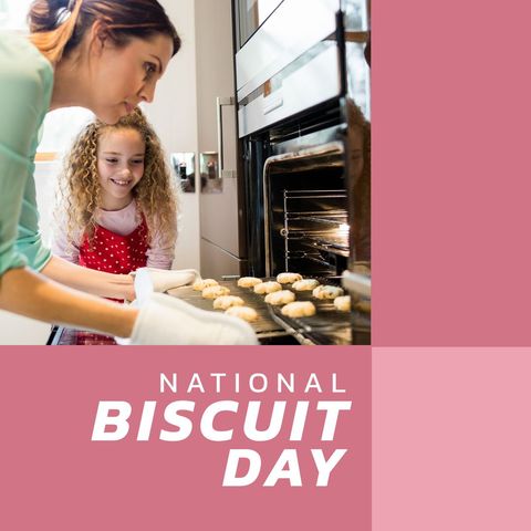 mother and daughter baking cookies for national biscuit day celebration - Download Free Stock Templates Pikwizard.com