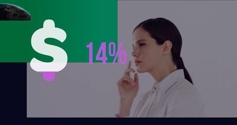 Business Data Analysis Concept with Focused Woman