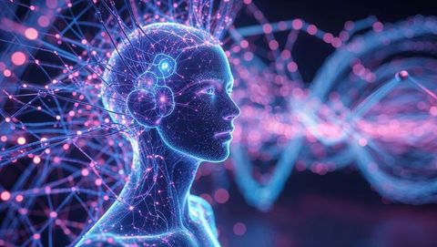 Futuristic Digital Human Bust in Cyberspace with Network Connections - Download Free Stock Images Pikwizard.com