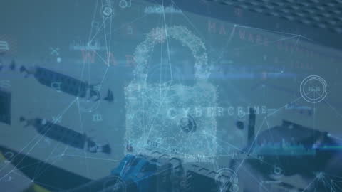 Digital Data Network Showcasing Cybersecurity Concept