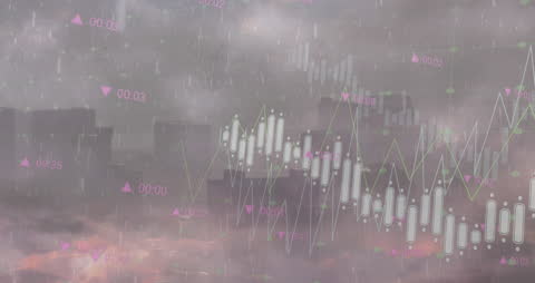 Digital Data Connectivity Over Cloudy Cityscape