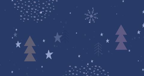 Festive Winter Night Sky with Snowflakes and Fir Trees - Download Free Stock Images Pikwizard.com