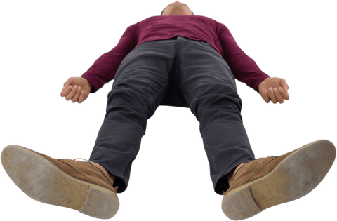 man lying down viewed from feet on transparent background - Download Free Stock Videos Pikwizard.com