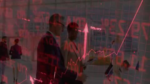 Business Team Analyzing Rising Stock Trends in Finance Office