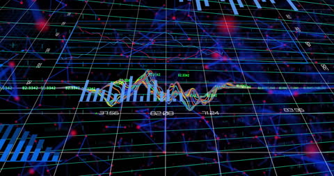 Dynamic Digital Finance Chart Displaying Data Analysis