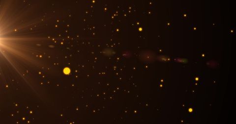 Glowing Yellow Lights on Black Background in Abstract Motion - Download Free Stock Images Pikwizard.com