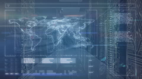 Digital World Map Dataset in High-Tech Data Center