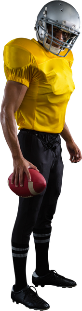 Transparent Background Football Player Holding American Football Ready For Action - Download Free Stock Videos Pikwizard.com