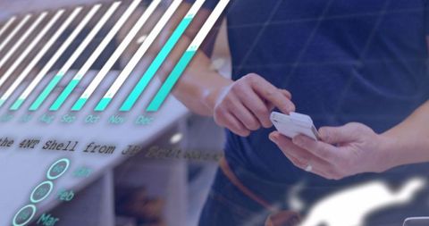 Person using smartphone for data analysis in industrial environment