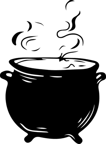 steaming black cauldron silhouette on transparent background - Download Free Stock Videos Pikwizard.com