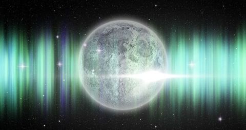 Fantastical Cosmic Globe with Enigmatic Light Waves