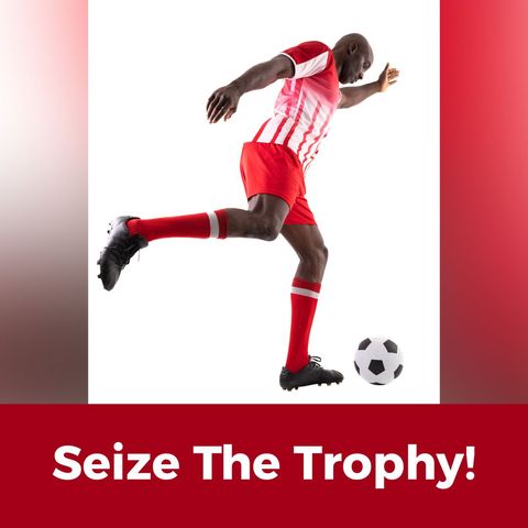Athletic Soccer Player Kick Action with Inspirational Text - Download Free Stock Templates Pikwizard.com