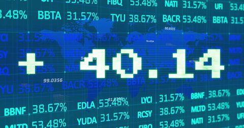 Increasing Stock Market Indices Displayed on Digital Trading Board - Download Free Stock Images Pikwizard.com
