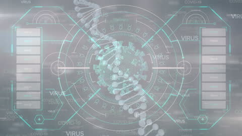 Digital Visualization of Virus Cell with DNA Overlay