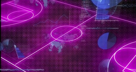 Futuristic Sports Field with Digital Data Interface