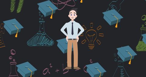 Mentoring Concept with Illustrated Man and Education Icons - Download Free Stock Images Pikwizard.com