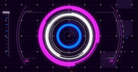 futuristic glowing digital interface with neon circles - Download Free Stock Images Pikwizard.com