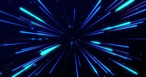 Dynamic Blue Neon Light Trails Against Black - Download Free Stock Images Pikwizard.com