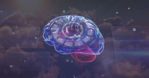 Virtual Interface of Human Brain with Futuristic Technology - Download Free Stock Images Pikwizard.com