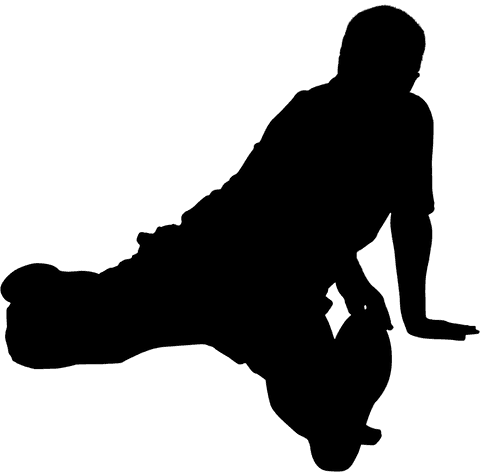 Man Stretching Silhouette on Transparent Background Vector Illustration