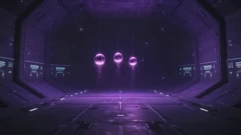 Futuristic Energy Spheres Floating in Sci-Fi Environment