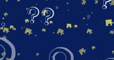 Question Marks and Puzzle Pieces on Blue Background - Download Free Stock Images Pikwizard.com
