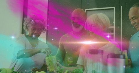 Friends Enjoying Healthy Green Smoothies Together