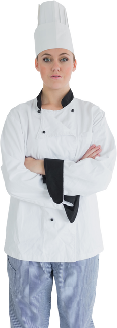 Confident Female Chef in Uniform with Transparent Background - Download Free Stock Videos Pikwizard.com