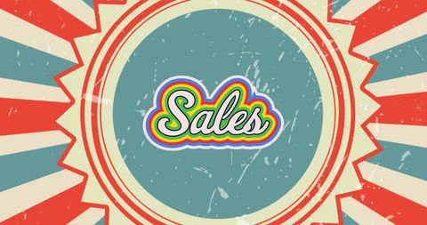 Retro Sales Promotion with Vibrant Typography