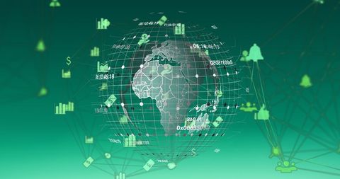 Global Networking Concepts with Digital Data Visualization Globe - Download Free Stock Images Pikwizard.com