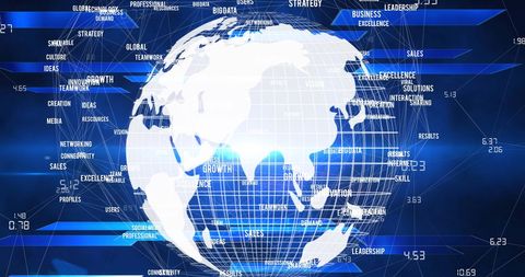 Digital Globe with Business Terms and Finance Concepts - Download Free Stock Images Pikwizard.com