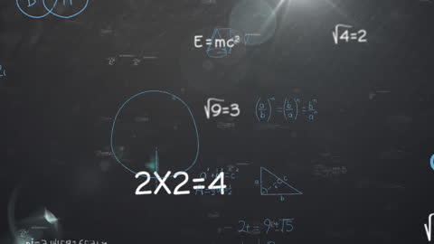 Animated Mathematics Equations on Chalkboard Background