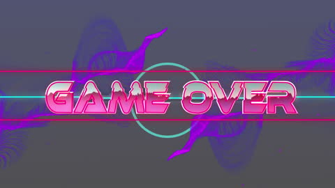 Retro Futuristic Neon Game Over Animation