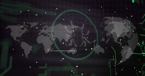 Digital Globe Data Processing with World Map Elements - Download Free Stock Images Pikwizard.com