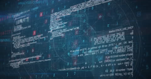 Digital Data Security Abstract Code Display Concept